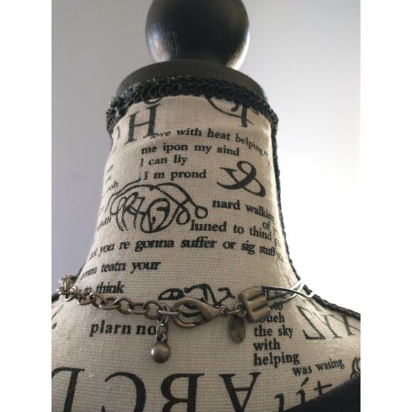 Chico's Gold & Silver Tone Animal Print Necklace/Bracelet with Leather Chain - Picture 6 of 13